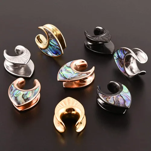 Vista 6 de Atomhole 2 unidades de tapones para los oídos, túneles, de acero inoxidable 316, hipoalergénicos, expansor, piercing corporal (0.00oz - 1 pulgada)