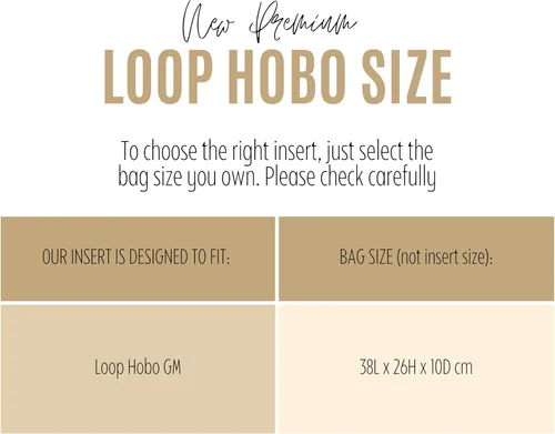 Vista 2 de Divitize Organizador de bolso de alta calidad compatible con LV Loop Hobo GM bolsa inserta – Inserto de fieltro hecho a mano de 0.079 in, ajuste