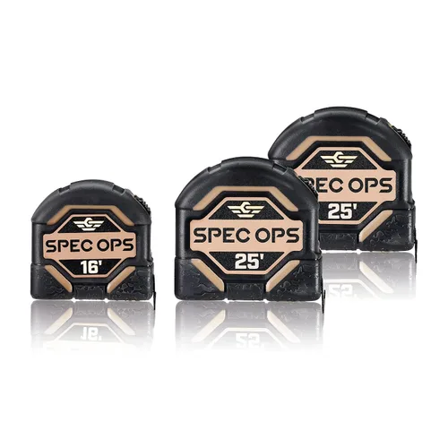 Vista 10 de Spec Ops Tools Cinta métrica de 16 pies, cinta de doble cara de 1 pulgada, estuche compuesto de grado militar, 3% donado a veteranos