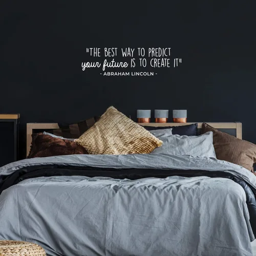 Vista 3 de Calcomanía de vinilo para pared, la mejor manera de predecir el futuro es crearlo, 8.5 x 30 pulgadas, cita motivacional de Abraham Lincoln