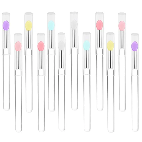Vista 9 de Aplicadores de máscara de labios reutilizables, juego de 6 brochas de silicona para labios y lápiz labial