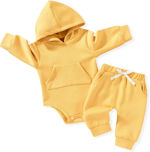Vista 15 de Aalizzwell Conjunto de sudadera con capucha de invierno para bebé infantil Albaricoque