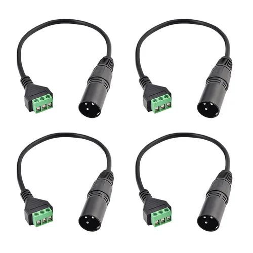 Vista 9 de 4 conectores XLR macho y hembra a cable de terminal de tornillo de 3 pines, adaptador de tornillo XLR de 3 núcleos con cable de 11.8 in