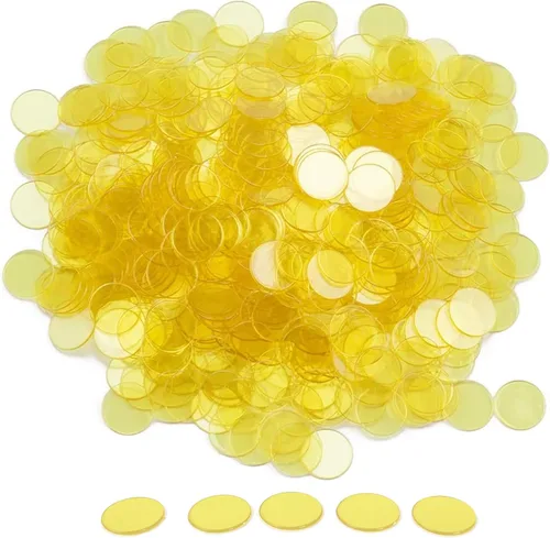 Vista 14 de GSE Games & Sports Expert Blue Bingo Chips, 1,000 piezas de 3/4 pulgadas de alto contraste transparente para juegos de bingo, fiestas
