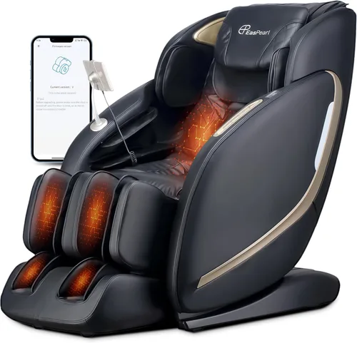 Vista 10 de EASPEARL - Silla de masaje de gravedad cero de cuerpo completo con 24 modos Negro1
