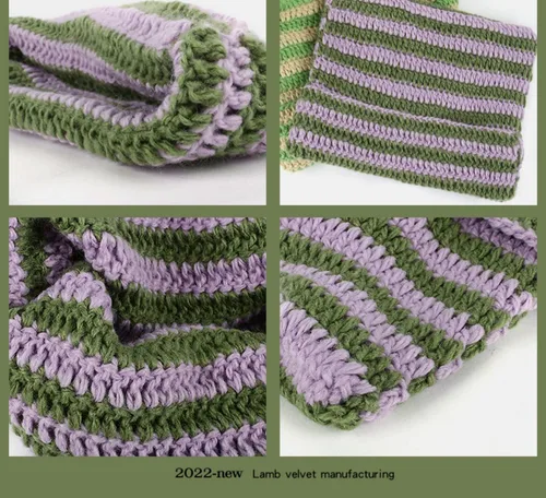 Vista 3 de Gorro de gato con orejas para mujer, gorros holgados para mujer, accesorios grunge, sombreros de ganchillo