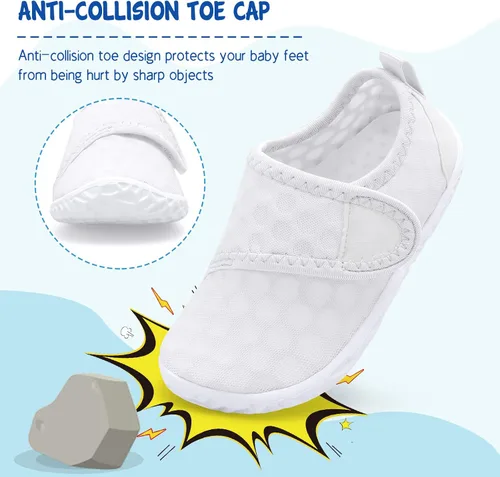 Vista 3 de LeIsfIt Zapatos de agua para niños y niñas, calcetines acuáticos transpirables para nadar, antideslizantes, zapatos de playa descalzos