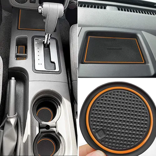 Vista 8 de auovo Alfombrillas antipolvo para Frontier Crew Cab 2005-2020, accesorios Xterra 2005-2015, ajuste personalizado, forros para bolsillo de puerta
