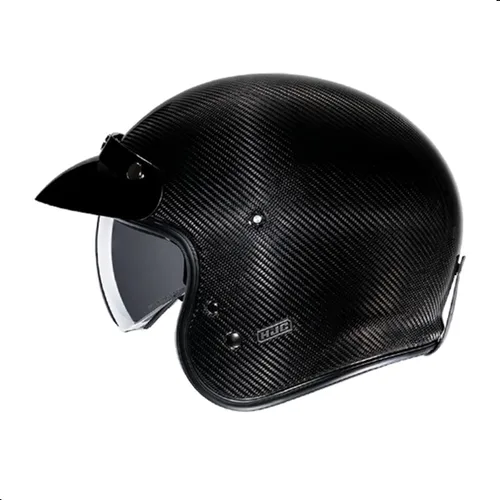 Vista 3 de HJC V31 Casco de motocicleta de carbono sólido con visera IS-10, aprobado por DOT (carbono, pequeño)