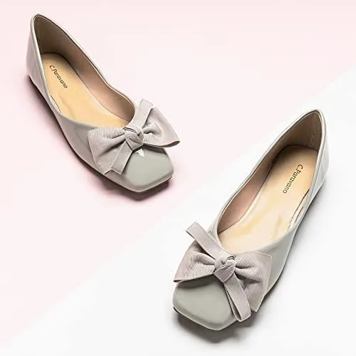 Vista 2 de C.Paravano Women's Ballet Flat Square Toe Flats Flats Shoes for Women Slip On Shoes Womens Dress Shoes