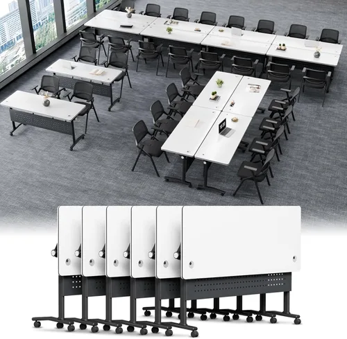 Vista 65 de Mesa de conferencias plegable, mesa de sala de conferencias con ruedas, mesa de conferencias plegable modular, mesas de reuniones de entrenamiento