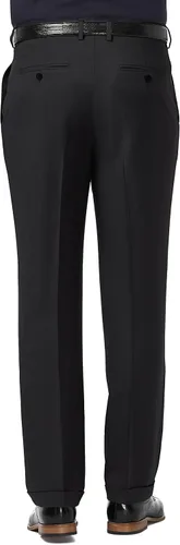 Vista 3 de Haggar - Pantalón caqui prémium para hombre, no requiere planchado, ajuste clásico, pliegues en la parte delantera, tallas regulares y Big and Tall