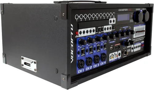 Vista 3 de VocoPro Sistema de karaoke portátil todo en uno, XLR, 1/4 pulgada, RCA, Champion-Rec-200W 4-Ch PA con rec digital, 21.00 x 21.00 x 23.00