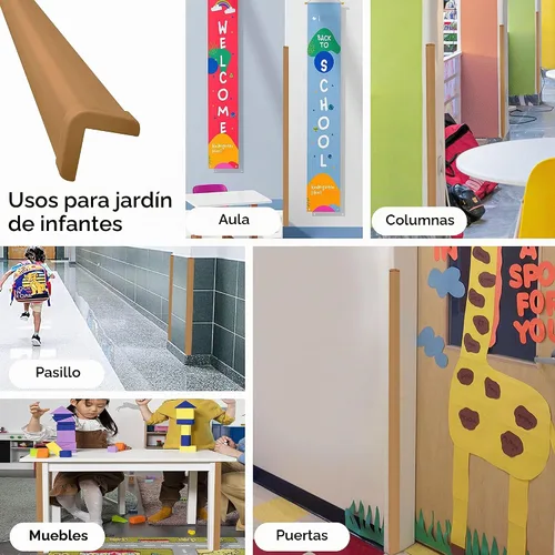 Vista 5 de Rubber Bond Protector de borde de esquina de pared, protectores de esquinas a prueba de bebés de 1 x 1 x 36 pulgadas, tiras de borde autoadhesivas