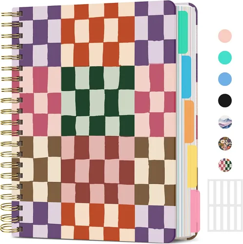 Vista 45 de Cuadernos grandes de espiral rayados para el trabajo con divisores y pestañas extraíbles, 8.5 x 11 pulgadas, bonito cuaderno de tapa dura de 5
