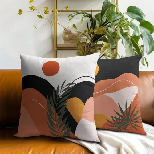 Vista 259 de Giwawa Juego de 2 fundas de almohada decorativas con diseño floral de girasol de 16 x 16 pulgadas, fundas de cojín decorativas para el hogar, sofá