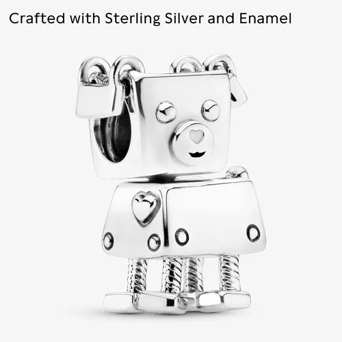 Vista 3 de PANDORA Joyería Bobby Bot - Dije de plata de ley Esmalte