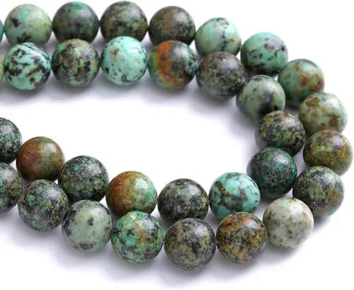 Vista 2 de 4MM 88 piezas de cuentas sueltas de piedra natural verde turquesa africana para hacer pulseras y collares de bricolaje