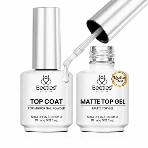 Vista 18 de Beetles Gel Polish Capa superior de gel que no se limpia de larga duración A-transparente-1