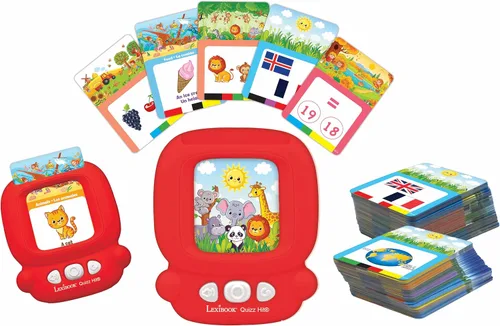 Vista 8 de LEXiBOOK, Frozen, Lector de tarjetas interactivo bilingüe, español/inglés, 150 tarjetas educativas de doble cara, máquina educativa de preguntas