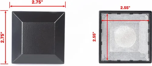 Vista 2 de Tapas de aluminio para postes de valla de 2.5 x 2.5 pulgadas, aluminio, metal, madera, buzón, tapa de poste piramidal, ajuste a presión, color negro