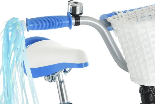 Vista 5 de Huffy Zazzle - Bicicleta para niña con ruedas de entrenamiento, serpentinas y cesta Azul claro