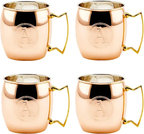 Vista 20 de Old Dutch International Taza sólida Moscow Mule, 16 onzas, monograma A, cobre