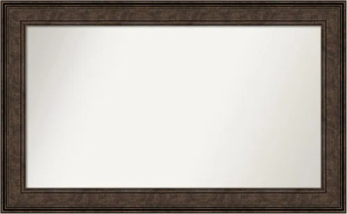 Vista 486 de Amanti Art Espejo de pared personalizado no biselado (25 x 25 pulgadas), marco de bronce acentuado, varios tamaños personalizados, espejo de baño
