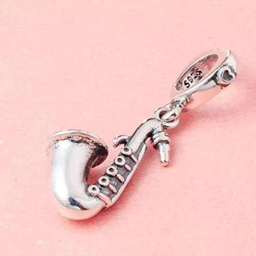 Vista 3 de Abalorio para saxofón de plata de ley 925 para pulsera original