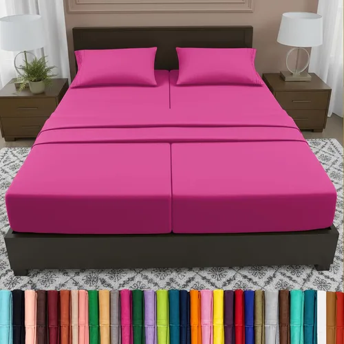 Vista 100 de Elegant Comfort - Juego de sábanas de lujo de 4 piezas - Ropa de cama de lujo de 1500 hilos, calidad de hotel prémium, microfibra, resistente a