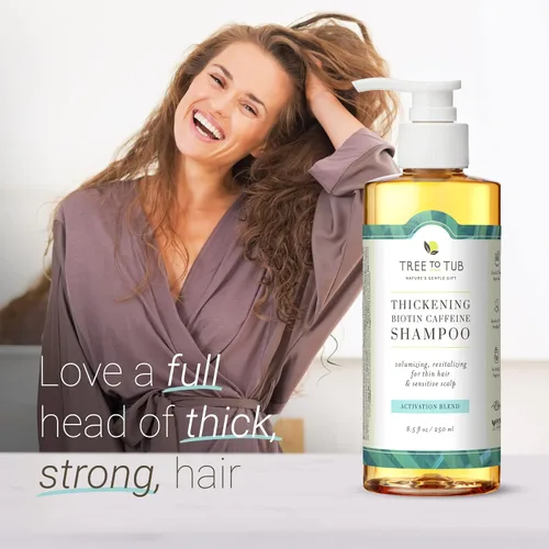 Vista 2 de Tree To Tub Biotin - Champú para engrosar el cabello fino para un volumen más grueso, más completo y acondicionador hidratante para cabello seco