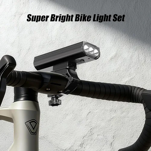 Vista 2 de Rechargeable Bike Lights for Night Riding High Lumens with 2 Pack Taillight, Super Bright Bicycle Headlight & Tail Light Set, Safety Light Front and