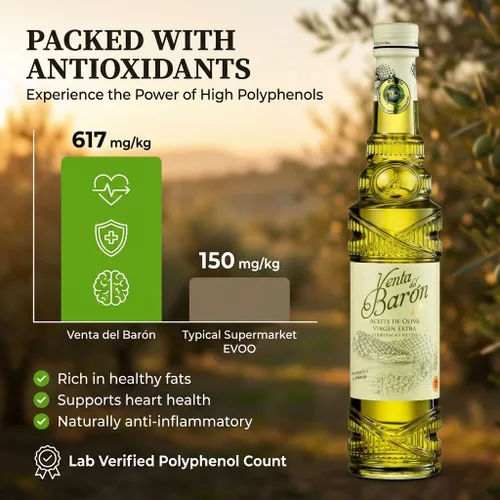 Vista 3 de aceite de oliva virgen extra prensado en frío, cosecha de 2013 y 2014, galardonado con EVOO, de Venta del barón