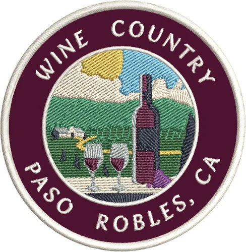 Vista 8 de Vinyard - Wine Country - Paso Robles, California 3.5 pulgadas bordado DIY hierro o coser parches decorativos vacaciones aventura tema novedad
