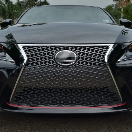 Vista 7 de x xotic tech Adhesivo de vinilo a rayas de rejilla delantera, color rojo brillante, panel de capó frontal, moldura de borde, compatible con Lexus