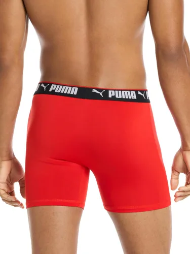 Vista 4 de PUMA Paquete de 5 calzoncillos tipo bóxer Performance para hombre Azul marino/rojo/negro