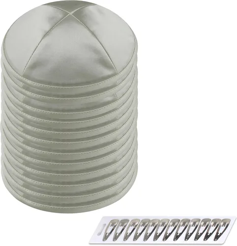 Vista 9 de Zion Judaica Deluxe Satin Kippot Bulk Packs Kippas o Kippa Individual Incluye Clips Kipa Gratis