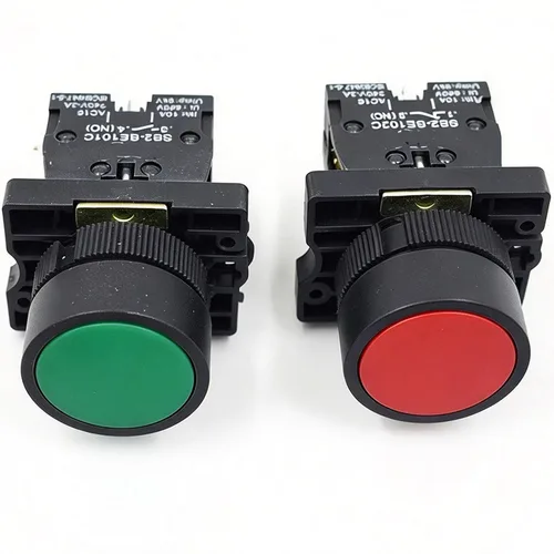 Vista 4 de Interruptor de botón, verde NO y rojo NC, DPST 660V, 2