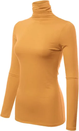 Vista 2 de Fashionolic - Suéter para mujer, de manga larga y cuello alto, ligero, sin botones (talla de la S a la 3X, fabricado en Estados Unidos)