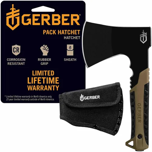 Vista 10 de Gerber Gear Pack Hacha – Hacha de hoja de acero de 3.5 pulgadas con espiga Verde salvia
