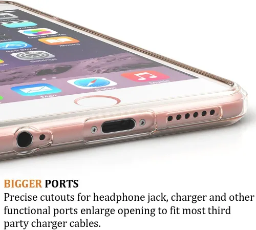 Vista 3 de Funda transparente para iPhone 6, iPhone 6S, funda híbrida transparente para parachoques, funda para teléfono inteligente, resistente a los 2-HD