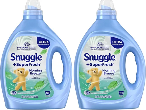 Vista 10 de Snuggle Suavizante líquido para telas, SuperFresh Original, elimina olores difíciles, concentrado 2 veces, 150 cargas