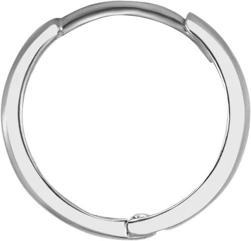 Vista 4 de Aretes de aro de oro blanco de 14 quilates de 0.079 in de grosor, 3 tamaños diferentes disponibles