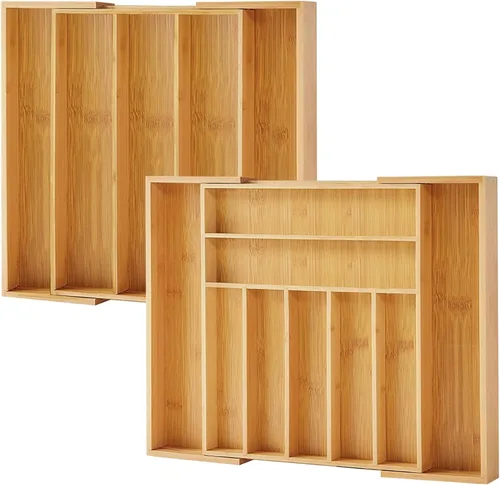 Vista 12 de Organizador de Cajón de Cocina Purawood - Organizador de Utensilios Extensible para Cocina, Bandeja de Cuchillos y Organizador de Cubiertos, 3-5