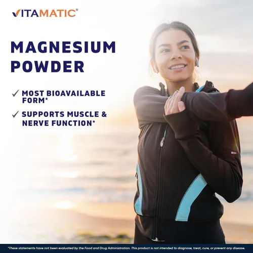 Vista 5 de Vitamatic Citrato de magnesio 1000 mg por porción apoya la salud muscular, articular y cardíaca, 8.82 oz - 250 porciones