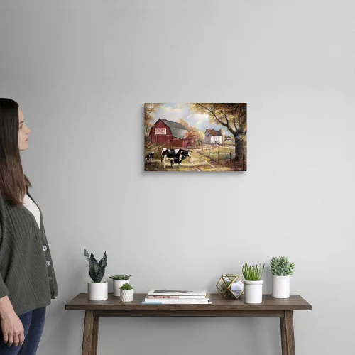 Vista 2 de Memories on the Farm - Lienzo decorativo para pared, diseño de granero