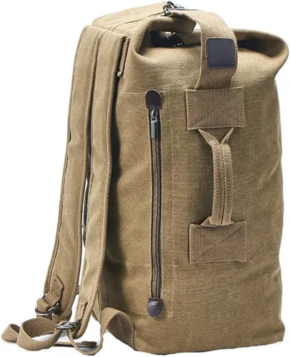 Vista 13 de Militar bolsa de lona de carga superior doble correa mochila de lona ejército viaje tamaño grande