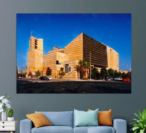 Vista 4 de Impresión en lienzo de Los Ángeles, Catedral de Nuestra Señora de los Ángeles, pintura de la catedral de Los Ángeles, arte de pared de Los Ángeles