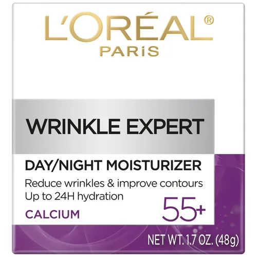 Vista 3 de L'Oreal Paris Wrinkle Expert 55+ - Hidratante facial antienvejecimiento con calcio, no graso, adecuado para pieles sensibles, 1.7 onzas líquidas