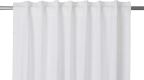 Vista 6 de Cortinas de algodón texturizado de 50 x 84 pulgadas, color blanco, cortinas de algodón, 2 paneles, cortinas con pestañas superiores, cortinas